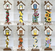 Load image into Gallery viewer, Butterflies for the Birdhouse Interchangeable File SVG, Glowforge, Spring, Flower, Seasonal, Holiday Shapes, Floral, LuckyHeartDesignsCo
