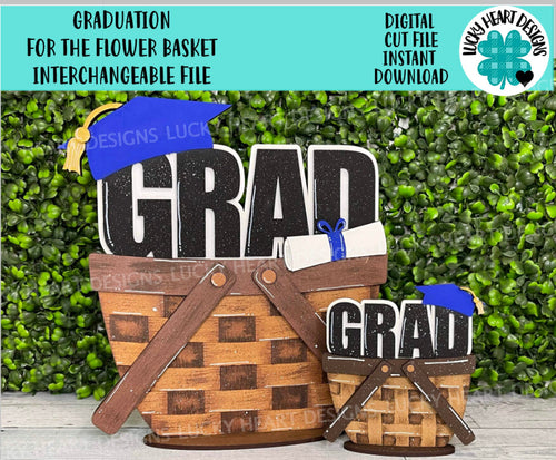 Graduation For The Flower Basket Interchangeable File SVG, (Original and TINY), School, Tiered Tray, Glowforge, LuckyHeartDesignsCo