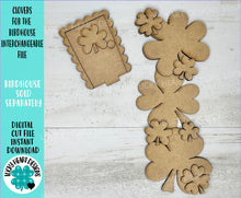 Load image into Gallery viewer, Clovers for the Birdhouse Interchangeable File SVG, St. Patrick&#39;s Day, Seasonal, Holiday Shapes, Glowforge, Laser, LuckyHeartDesignsCo
