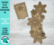 Load image into Gallery viewer, Snowflakes for the Birdhouse Interchangeable File SVG, Winter, Seasonal, Holiday Shapes, Glowforge, Laser, LuckyHeartDesignsCo
