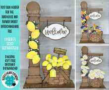 Load image into Gallery viewer, Post Sign Holder For The Birdhouse And Flower Basket Interchangeable File SVG, Glowforge, Seasonal, Holiday Shapes, LuckyHeartDesignsCo
