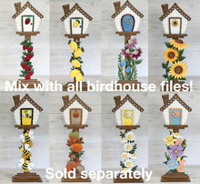 Load image into Gallery viewer, Porch Sign for the Birdhouse Interchangeable File SVG, Glowforge, Seasonal, Holiday Shapes, Spring, Bird house, LuckyHeartDesignsCo
