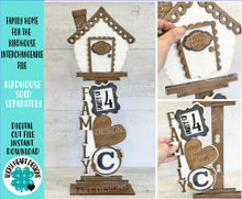 Load image into Gallery viewer, Family Home for the Birdhouse Interchangeable File SVG, Party Of, Initials, Wedding Glowforge Summer, Seasonal, Holiday, LuckyHeartDesignsCo
