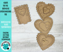 Load image into Gallery viewer, Hearts for the Birdhouse Interchangeable File SVG, Valentine&#39;s Day, Love Seasonal, Holiday Shapes, Glowforge, Laser, LuckyHeartDesignsCo
