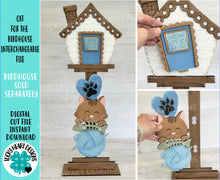 Load image into Gallery viewer, Cat for the Birdhouse Interchangeable File SVG, Glowforge, Pet, Kitten, Home, Seasonal, Holiday Shapes, LuckyHeartDesignsCo
