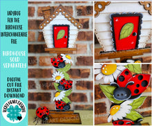 Load image into Gallery viewer, Ladybug for the Birdhouse Interchangeable File SVG, Glowforge, Spring, Daisy, Summer, Seasonal, Holiday, Bird house, LuckyHeartDesignsCo
