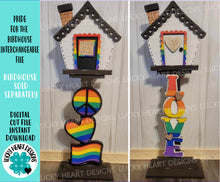 Load image into Gallery viewer, Pride for the Birdhouse Interchangeable File SVG, LGBTQ, Love, Wedding Glowforge Summer, Seasonal, Holiday, LuckyHeartDesignsCo
