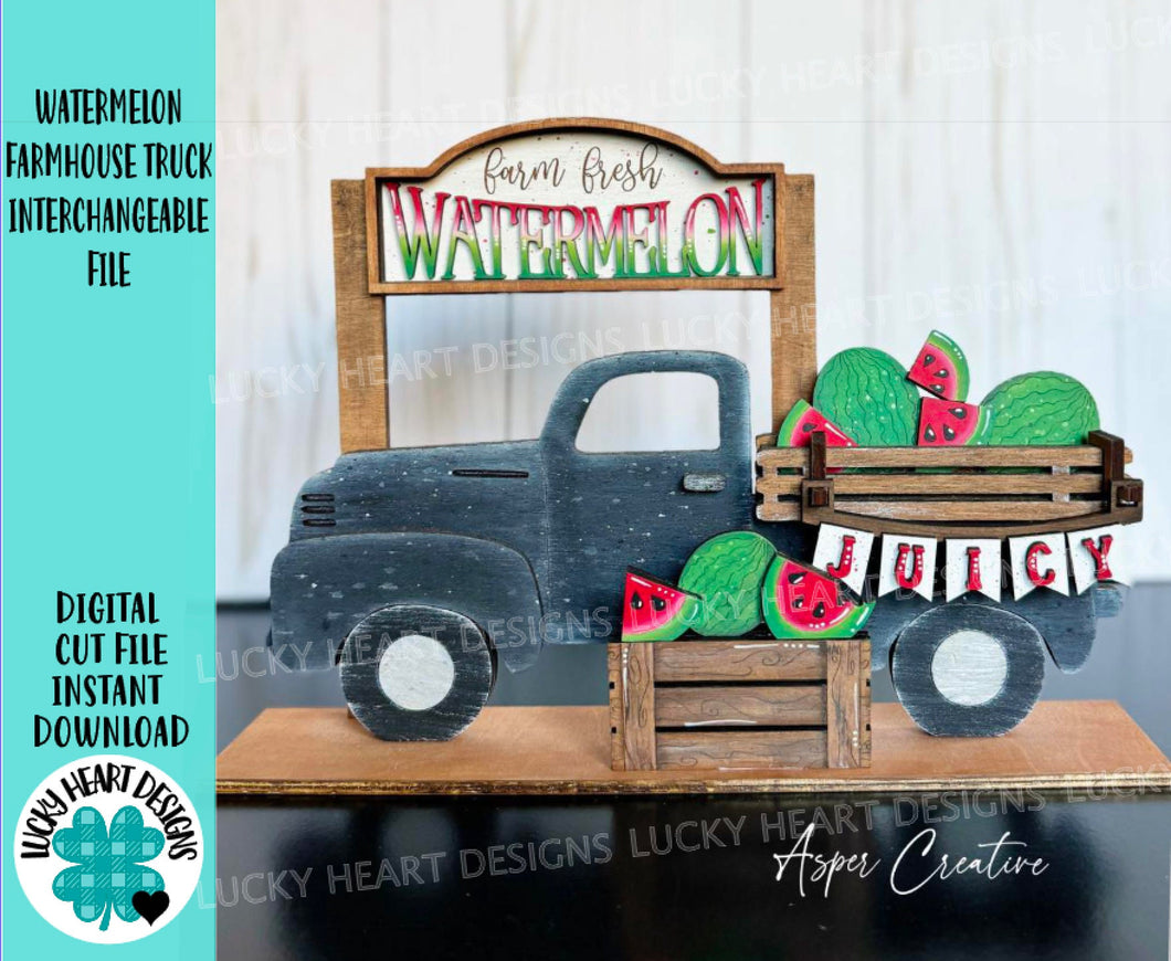 Watermelon add on Interchangeable Farmhouse Truck File SVG, Summer, Fruit, Spring, Glowforge, LuckyHeartDesignsCo