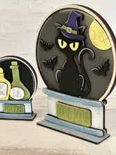 Load image into Gallery viewer, Black Cat Snow Globe Interchangeable File SVG, TINY Glowforge, Pumpkin Fall Witch Halloween, Trick Or Treat, Tiered Tray LuckyHeartDesignsCo
