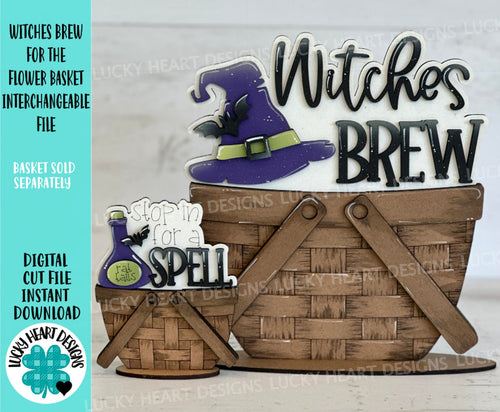 Witches Brew For The Flower Basket Interchangeable File SVG, TINY, Potion, Halloween, Pumpkins, Glowforge, LuckyHeartDesignsCo