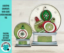 Load image into Gallery viewer, Christmas Ornaments Snow Globe Interchangeable File SVG, TINY, Glowforge, Tree, Santa, Tiered Tray LuckyHeartDesignsCo
