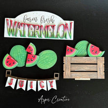 Load image into Gallery viewer, Watermelon add on Interchangeable Farmhouse Truck File SVG, Summer, Fruit, Spring, Glowforge, LuckyHeartDesignsCo
