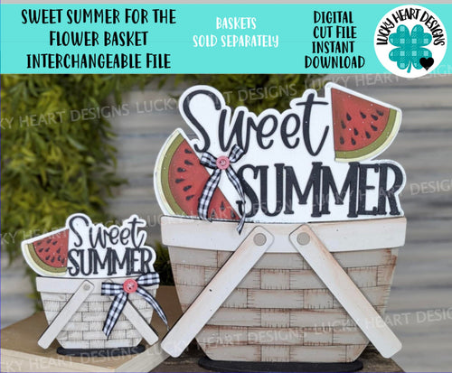 Sweet Summer For The Flower Basket Interchangeable File SVG, TINY, Fruit, Watermelon, Tiered Tray, Glowforge, LuckyHeartDesignsCo