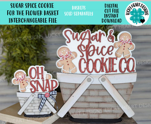 Sugar Spice Cookies For The Flower Basket Interchangeable File SVG, TINY, Gingerbread, Holiday, Christmas, Glowforge, LuckyHeartDesignsCo
