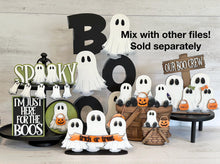 Load image into Gallery viewer, Halloween Ghost Sign Trio File SVG, Trick or Treat, BOO, Pumpkin, Witch, Jack-o-lantern, Tiered Tray Glowforge, LuckyHeartDesignsCo
