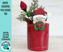 Load image into Gallery viewer, Gnome Christmas Mug Hugger File SVG, Glowforge Tiered Tray, Tray Decor, Holiday, Santa, LuckyHeartDesignsCo
