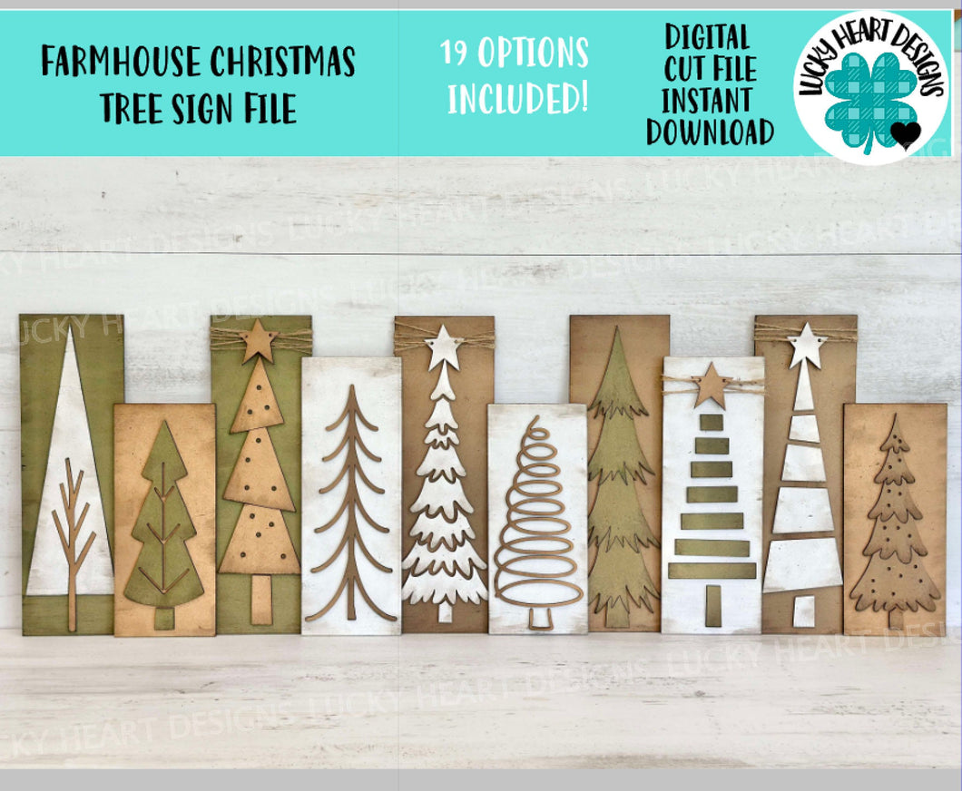 Farmhouse Christmas Tree Sign File SVG, Glowforge, Holiday, Christmas, Rustic, LuckyHeartDesignsCO