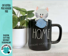 Load image into Gallery viewer, Cat Kitten Mug Hugger File SVG, Glowforge Tiered Tray, Tray Decor, Pet, Plant Hugger, Gift, Topper, LuckyHeartDesignsCo
