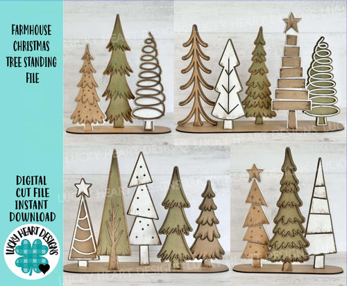 Farmhouse Christmas Tree Standing File SVG, Christmas mantle decor, Centerpiece, glowforge, LuckyHeartDesignsCo