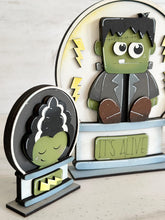 Load image into Gallery viewer, Frankenstein Halloween Snow Globe Interchangeable File SVG, TINY Glowforge, Monster, Fall, Trick Or Treat, Tiered Tray LuckyHeartDesignsCo
