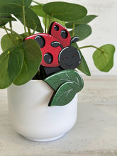 Load image into Gallery viewer, Ladybug Mug Hugger File SVG, Glowforge Tiered Tray, Tray Decor, Spring, Bug, Plant Hugger, Leaves, Gift, Topper, LuckyHeartDesignsCo
