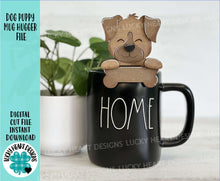 Load image into Gallery viewer, Dog Puppy Mug Hugger File SVG, Glowforge Tiered Tray, Tray Decor, Pet, Plant Hugger, Gift, Topper, LuckyHeartDesignsCo
