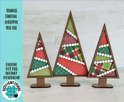 Triangle Standing Christmas Tree File SVG, Christmas mantle decor, Centerpiece, Farmhouse, glowforge, LuckyHeartDesignsCo