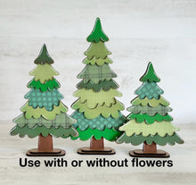 Load image into Gallery viewer, Chunky Floral Christmas Standing Tree File SVG, Flower Christmas mantle decor, Centerpiece, glowforge, LuckyHeartDesignsCo
