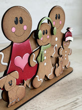 Load image into Gallery viewer, Gingerbread Man Family Customizable Standing File SVG File, Grandma, Christmas, Personalized, Glowforge, LuckyHeartDesignsCo
