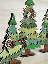 Load image into Gallery viewer, Chunky Floral Christmas Standing Tree File SVG, Flower Christmas mantle decor, Centerpiece, glowforge, LuckyHeartDesignsCo
