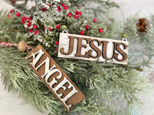 Load image into Gallery viewer, Rectangle Word Christmas Ornament File SVG, Santa, Peace, Merry, Rudolph, Farmhouse, Holiday Glowforge, LuckyHeartDesignsCo
