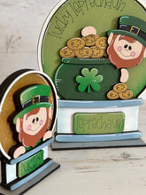 Load image into Gallery viewer, Lucky Leprechaun Snow Globe Interchangeable File SVG, TINY, Pot O Gold, Clover St. Patrick&#39;s Day Glowforge, Tiered Tray LuckyHeartDesignsCo
