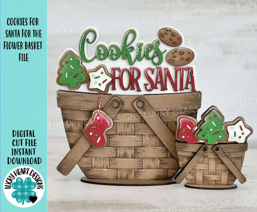 Cookies for Santa For The Flower Basket Interchangeable File SVG TINY Holiday Christmas Ornaments, Tiered Tray Glowforge LuckyHeartDesignsCo