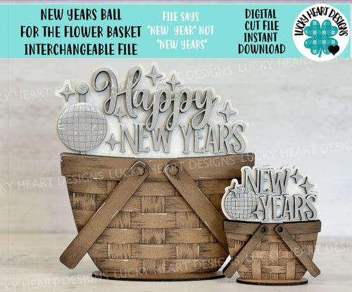 New Years Ball For The Flower Basket Interchangeable File SVG, (original and TINY) Winter Holiday Tiered Tray, Glowforge LuckyHeartDesignsCo