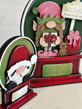 Load image into Gallery viewer, Gnome Christmas Snow Globe Interchangeable File SVG, TINY, Elf, Presents, Glowforge, Santa, Tiered Tray LuckyHeartDesignsCo
