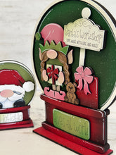 Load image into Gallery viewer, Gnome Christmas Snow Globe Interchangeable File SVG, TINY, Elf, Presents, Glowforge, Santa, Tiered Tray LuckyHeartDesignsCo
