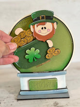 Load image into Gallery viewer, Lucky Leprechaun Snow Globe Interchangeable File SVG, TINY, Pot O Gold, Clover St. Patrick&#39;s Day Glowforge, Tiered Tray LuckyHeartDesignsCo
