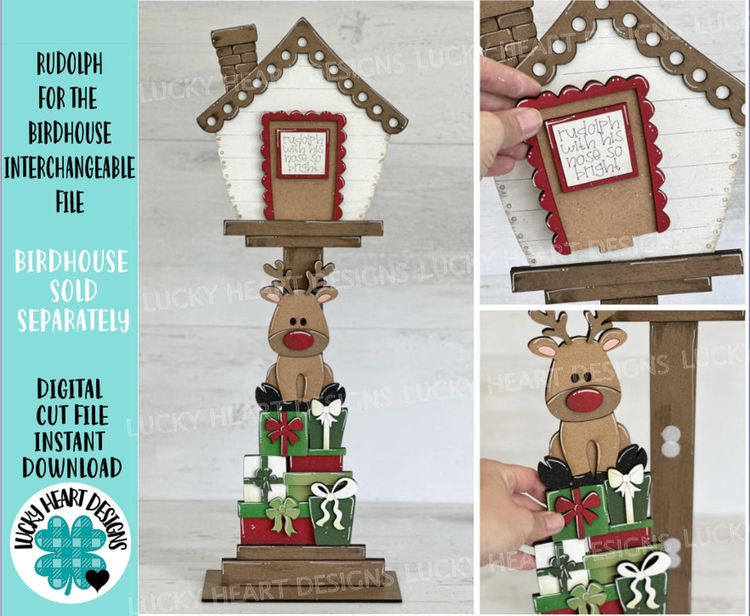 Christmas Gnome for the Birdhouse Interchangeable File SVG, Presents Santa Seasonal, Holiday Shapes, Glowforge, Laser, LuckyHeartDesignsCo