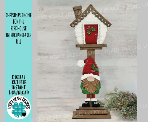 Gnome Santa for the Birdhouse Interchangeable File SVG, Presents Christmas Seasonal, Holiday Shapes, Glowforge, Laser, LuckyHeartDesignsCo