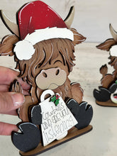Load image into Gallery viewer, Highland Christmas Ornament Standing File SVG, Cow Bell, Holiday, Tree, Ornament, Farm, Tiered Tray Glowforge, LuckyHeartDesignsCo
