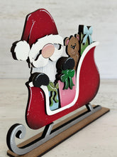 Load image into Gallery viewer, Christmas Gnome Sleigh Standing File SVG, Santa, Rudolph, Elf, Present, Reindeer, Glowforge, LuckyHeartDesignsCo
