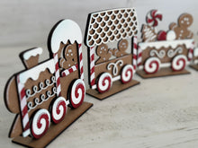 Load image into Gallery viewer, Gingerbread Christmas Standing Train File SVG, Santa, Rudolph, Holiday, Glowforge, LuckyHeartDesignsCo
