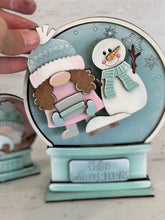 Load image into Gallery viewer, Gnome Winter Snow Globe Interchangeable File SVG, TINY, Glowforge, Snowman, Snowflake, Tiered Tray LuckyHeartDesignsCo
