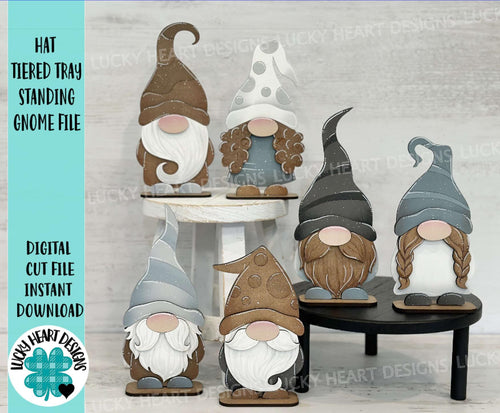 Hat Tiered Tray Standing Gnome Sign File SVG, Home, Family, Farmhouse, Glowforge, LuckyHeartDesignsCo
