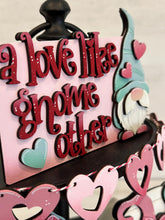 Load image into Gallery viewer, Gnome Love Quick and Easy Tiered Tray File SVG, Valentine, Heart, Tier Tray Glowforge, LuckyHeartDesignsCo
