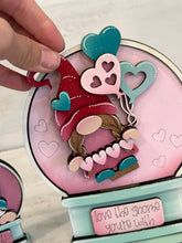 Load image into Gallery viewer, Gnome Valentines Snow Globe Interchangeable File SVG, TINY, Glowforge, Love, Heart, Tiered Tray LuckyHeartDesignsCo
