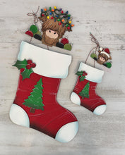 Load image into Gallery viewer, Stocking for the Flower Basket Interchangeable (Original and TINY) File SVG, Christmas, Tiered Tray, Glowforge, LuckyHeartDesignsCo
