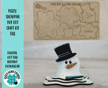 Load image into Gallery viewer, Melty Snowman Pop Out Craft File SVG, Winter, Build Your Own, Winter, Christmas, Kids Craft, Glowforge, LuckyHeartDesignsCo
