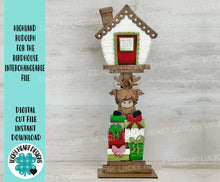 Load image into Gallery viewer, Highland Rudolph for the Birdhouse Interchangeable File SVG, Presents Reindeer Seasonal, Holiday, Glowforge, Laser, LuckyHeartDesignsCo
