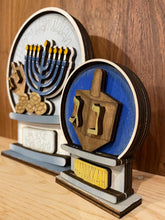 Load image into Gallery viewer, Hanukkah Snow Globe Interchangeable File SVG, Glowforge, TINY, Christmas, Dreidel, Menorah, Tiered Tray LuckyHeartDesignsCo
